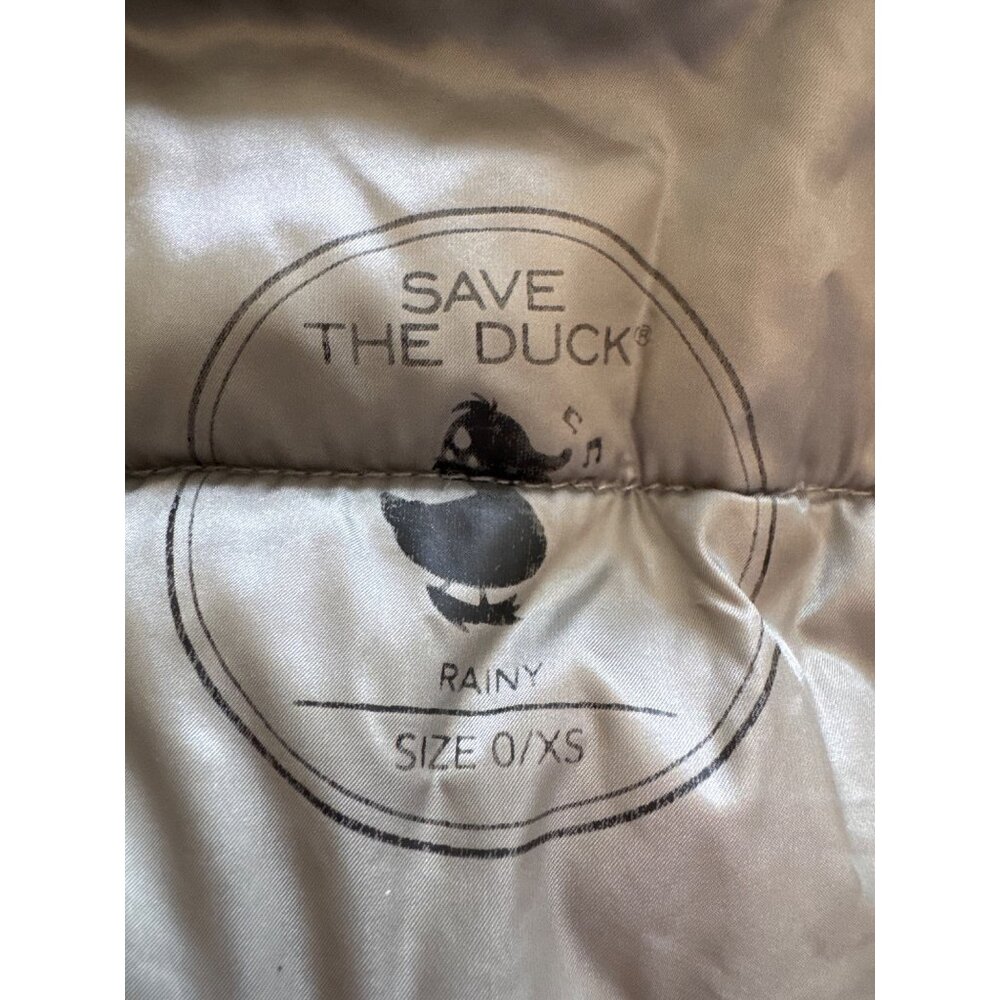 Save The Duck Rain Coat Jacket Womens XS Waterproof Insulated Black Minimalist - Picture 5 of 12